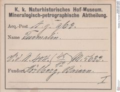 Etiketten zu Turmalin (NHMW-MIN-Ag963)